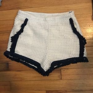 Cream and Navy Shorts